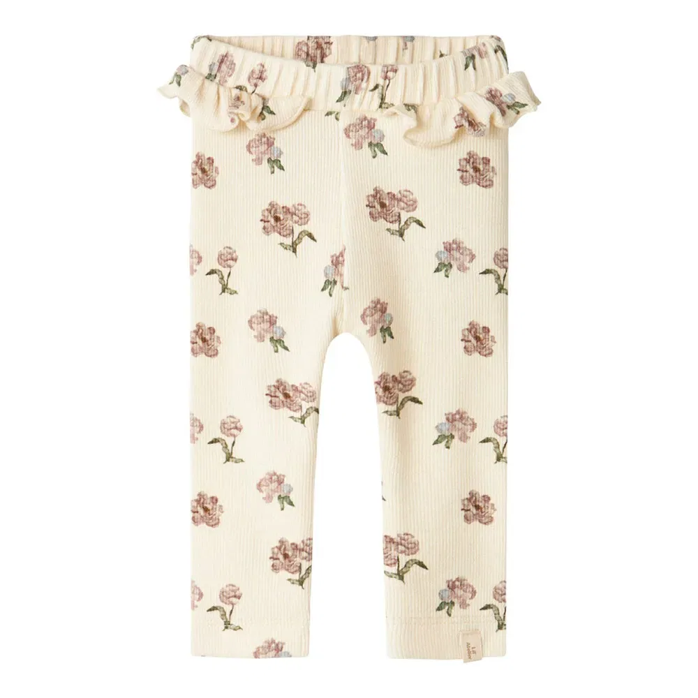 Детские леггинсы для девочек с рюшами Gavo Slim Lil? Atelier Name it, Beige