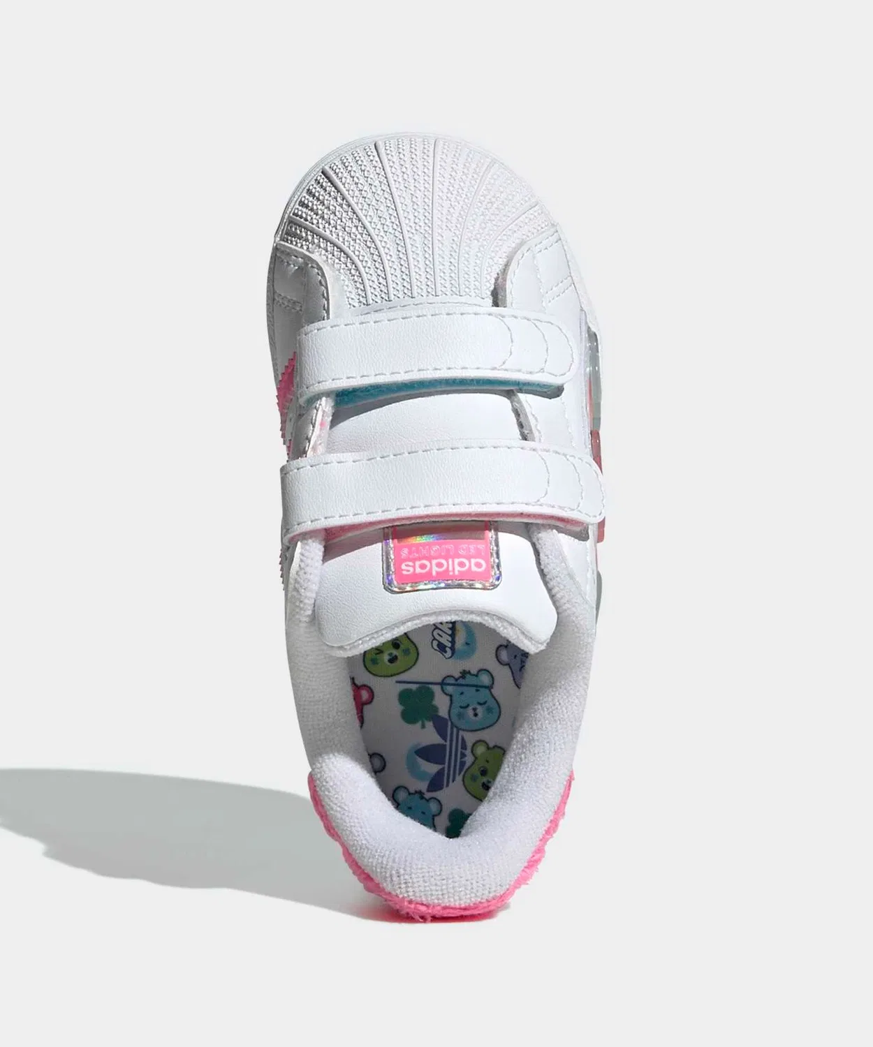 Детские кроссовки с LED-подсветкой Care Bears SST Adidas, Белый — фото 2