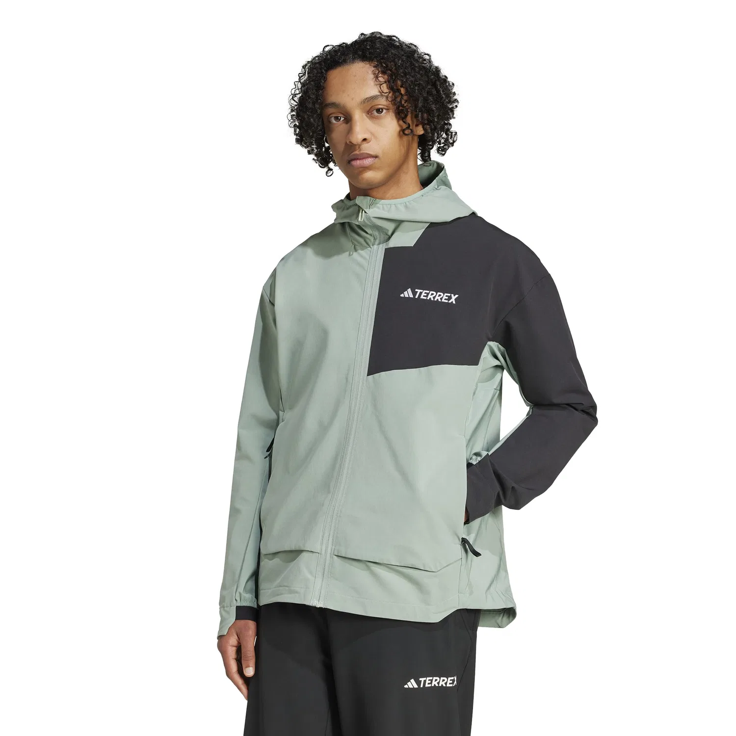 Мужская софтшелл-куртка adidas, Silver Green/Black — фото 3