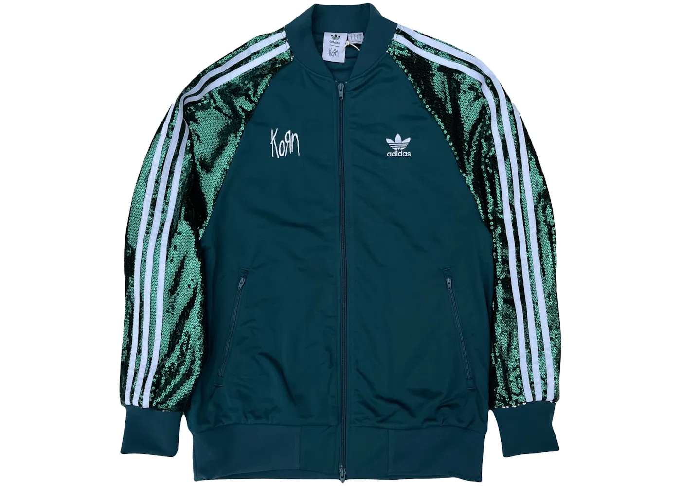 Мужская куртка с пайетками Adidas x KoRn, Green Sequin