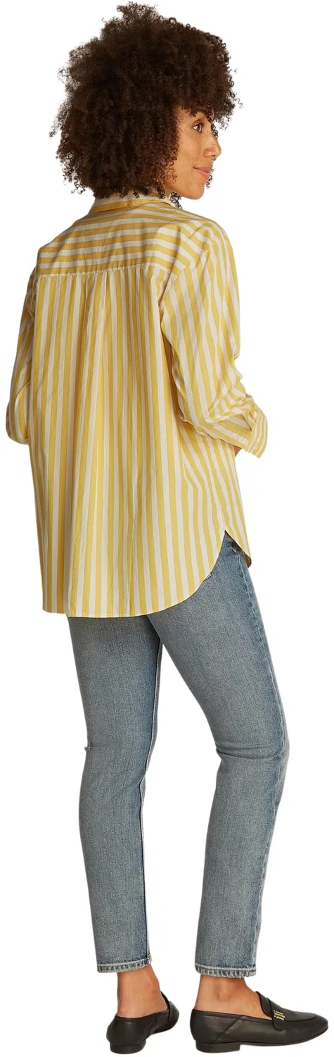 Женская хлопковая рубашка оверсайз Tommy Hilfiger, Yellow (Stp Citronella) — фото 2