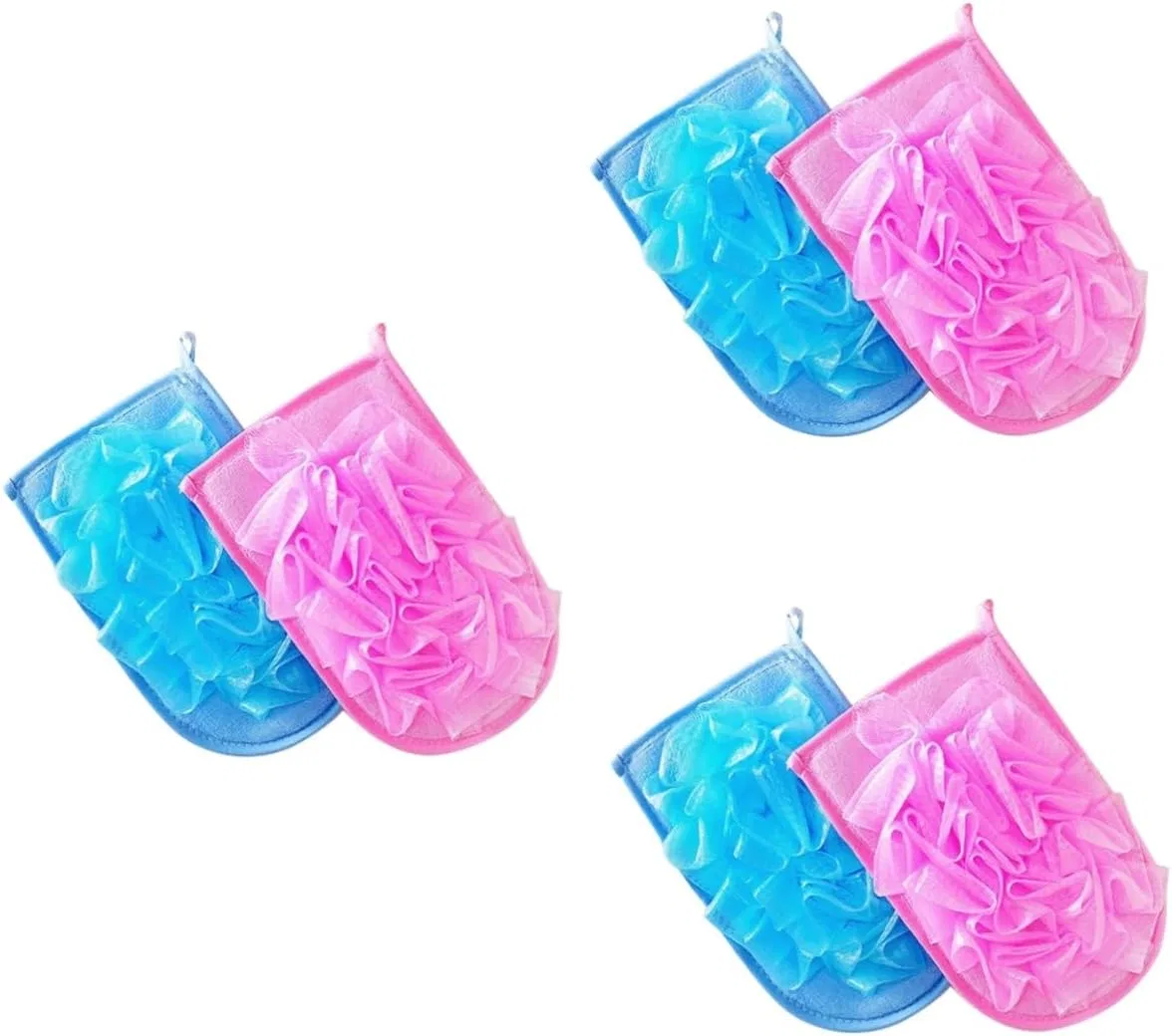 Эксфолиирующие перчатки, набор 6 шт, UYUME, Blue + Pink
