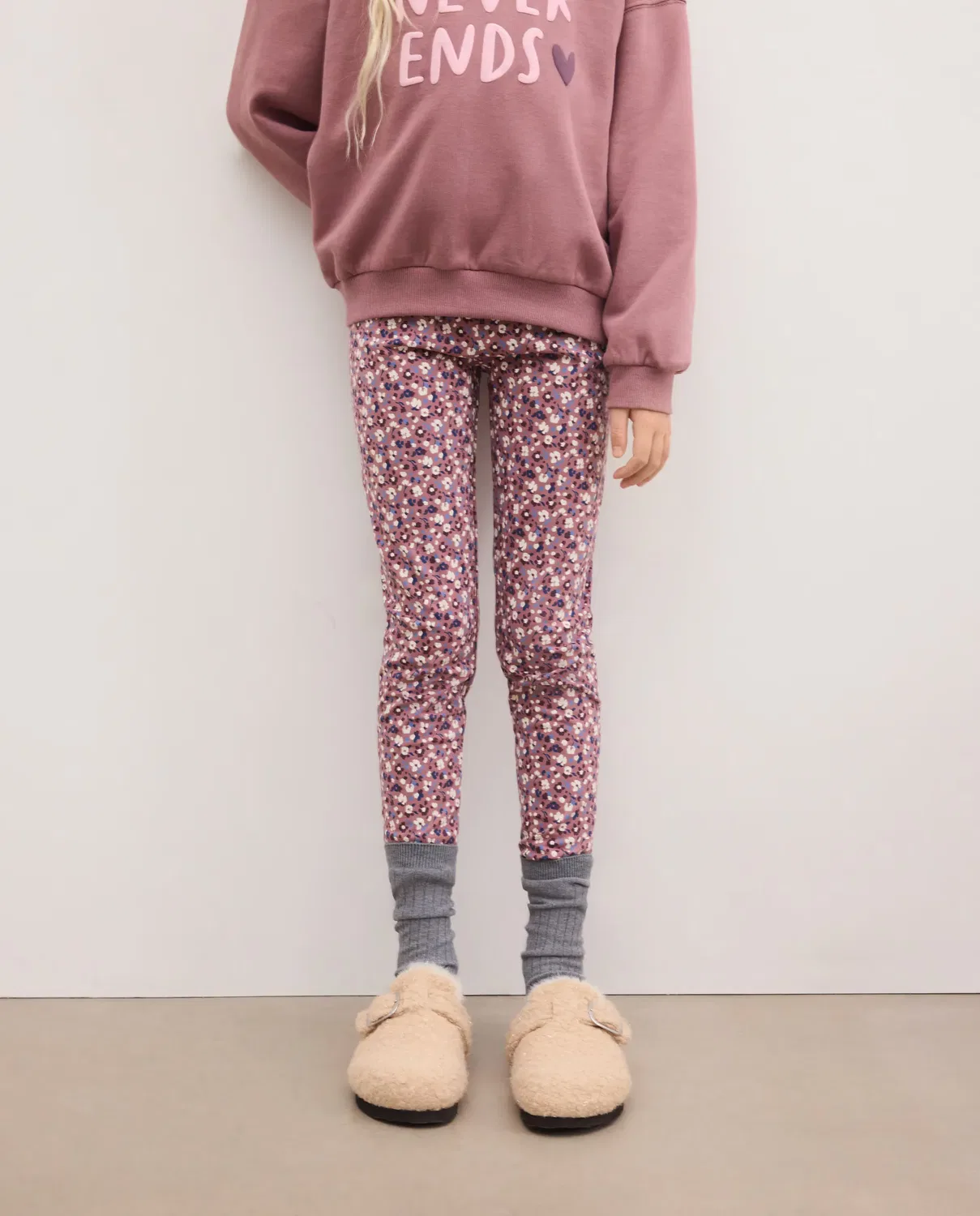 Детские леггинсы для девочек с принтом Flores Kids El Corte Inglés, Rosa — фото 3