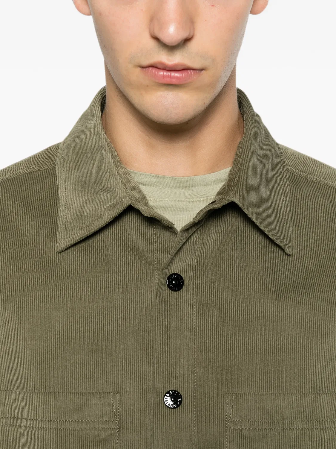 Рубашка вельветовая зеленая Stone Island, зеленый — фото 3