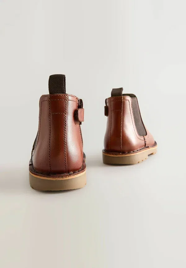 Ботинки кожаные Regular fit chelsea baby shoes Next, Tan Brown, светло-коричневый — фото 3