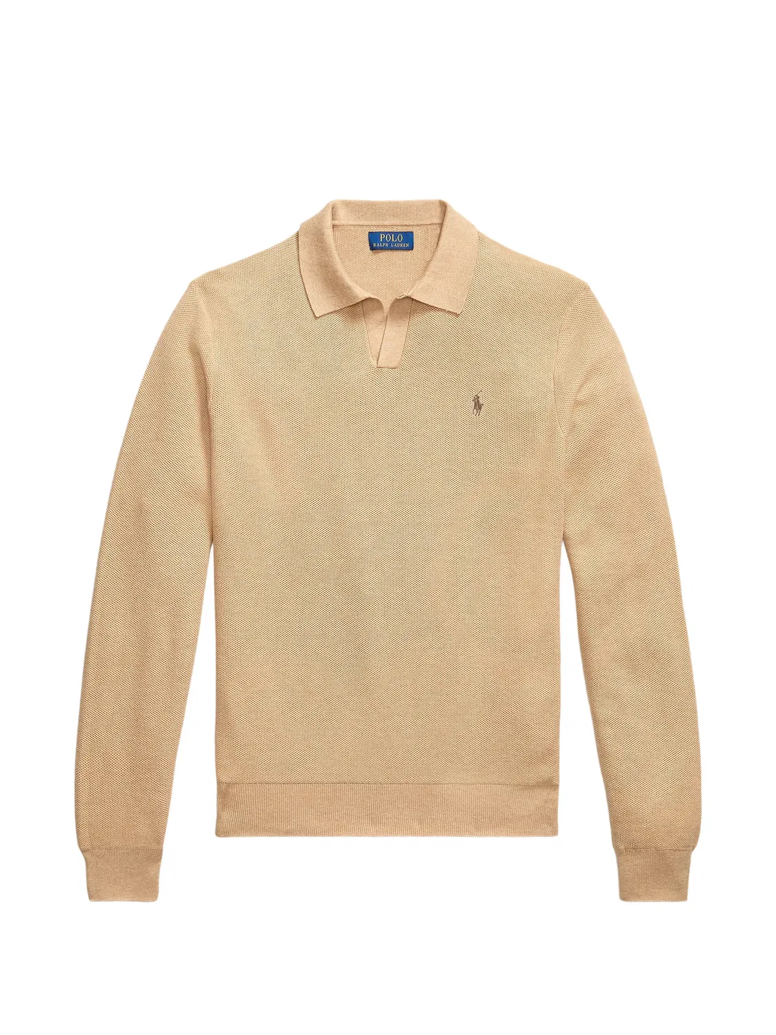 Фактурный свитер с вышитым логотипом Polo Ralph Lauren, нейтральные цвета