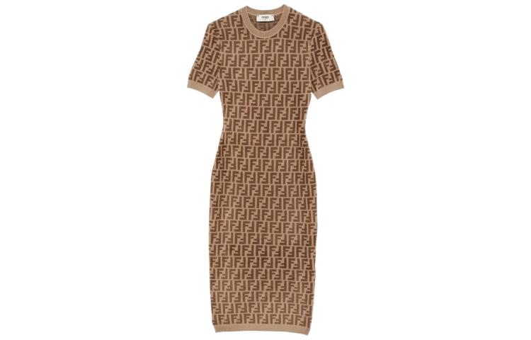 

Футболка с короткими рукавами женская коричневая FENDI