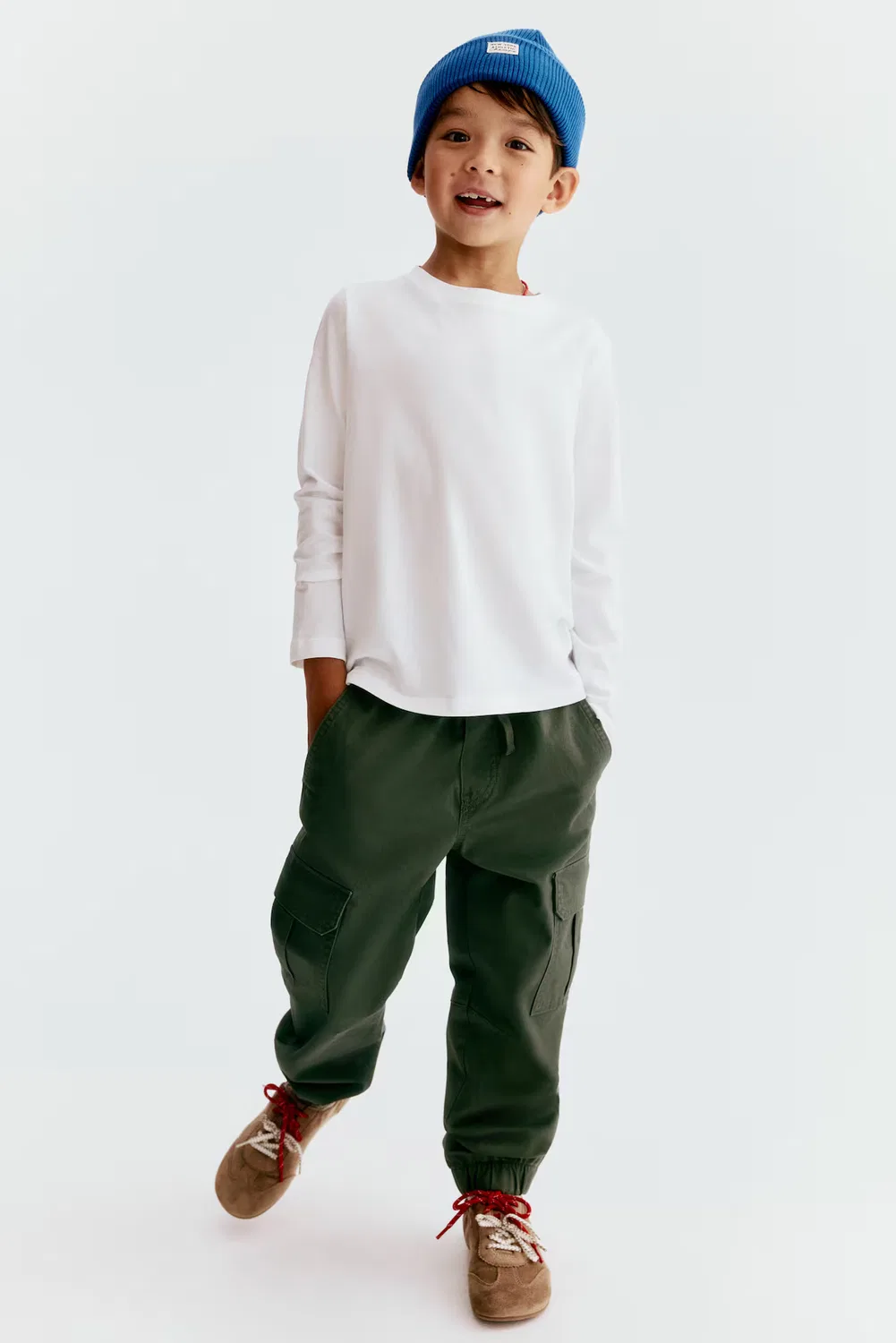 Хлопковые спортивные брюки-карго H&M, Dunkles Khakigrün — фото 3