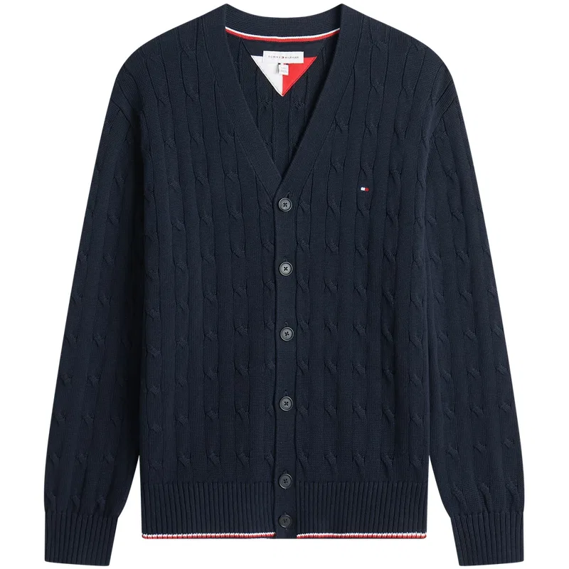 Вязаный джемпер с V-образным вырезом Tommy Hilfiger, Navy Blue