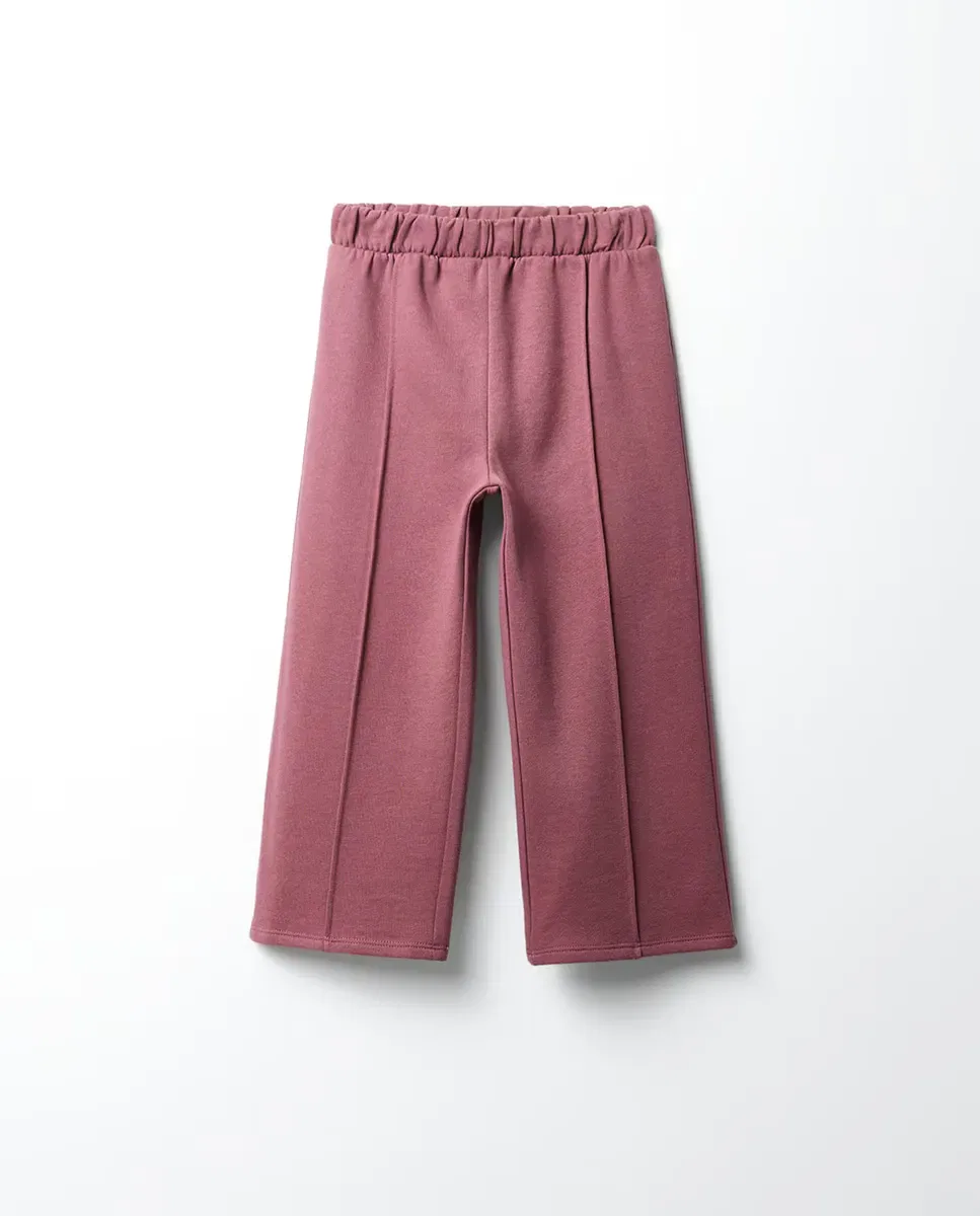 Детские брюки из футера для девочек wide leg Sfera, 230 Rosa Oscuro