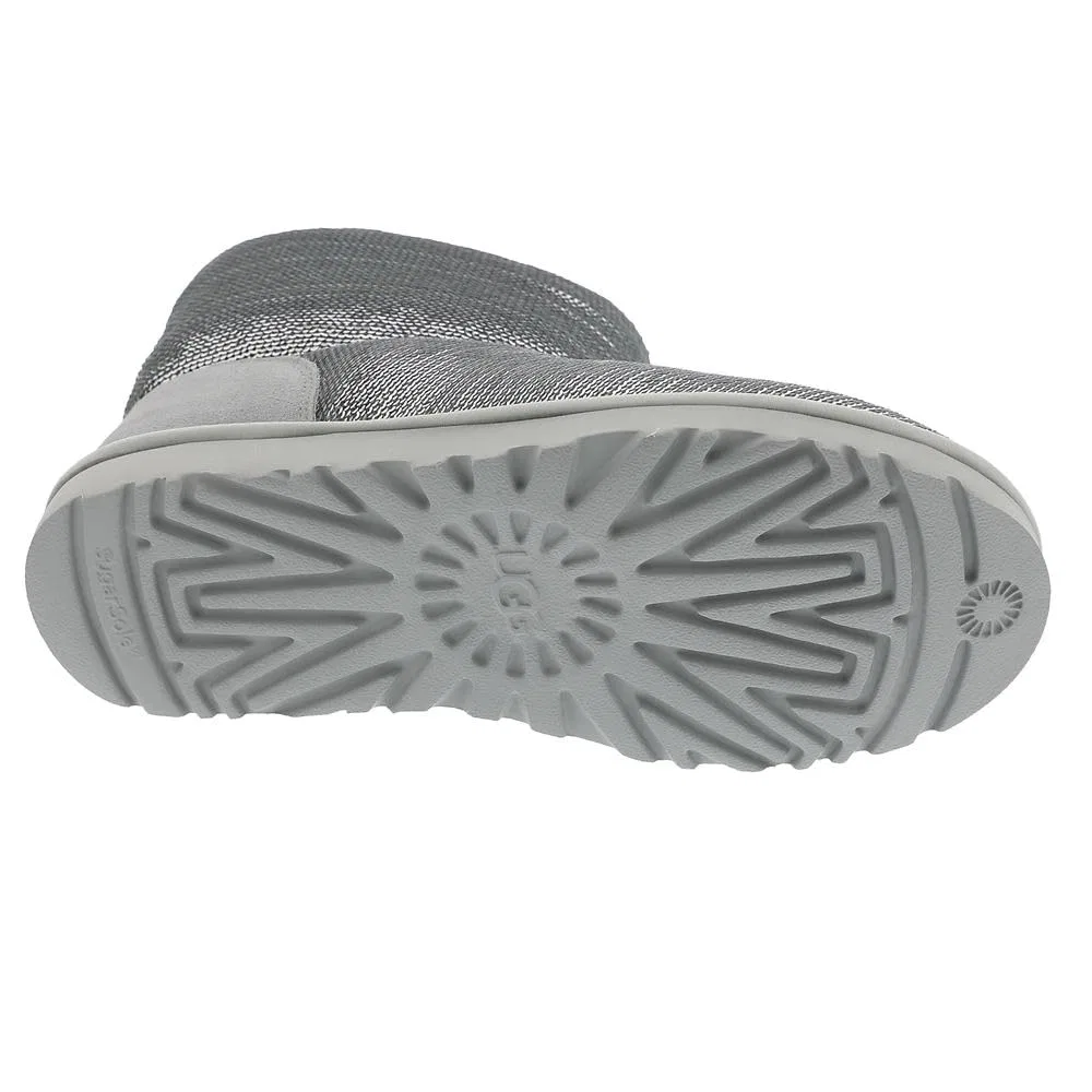 Детские сапоги для девочек с блестками Classic Mini Mirror Ball UGG, Silver — фото 3