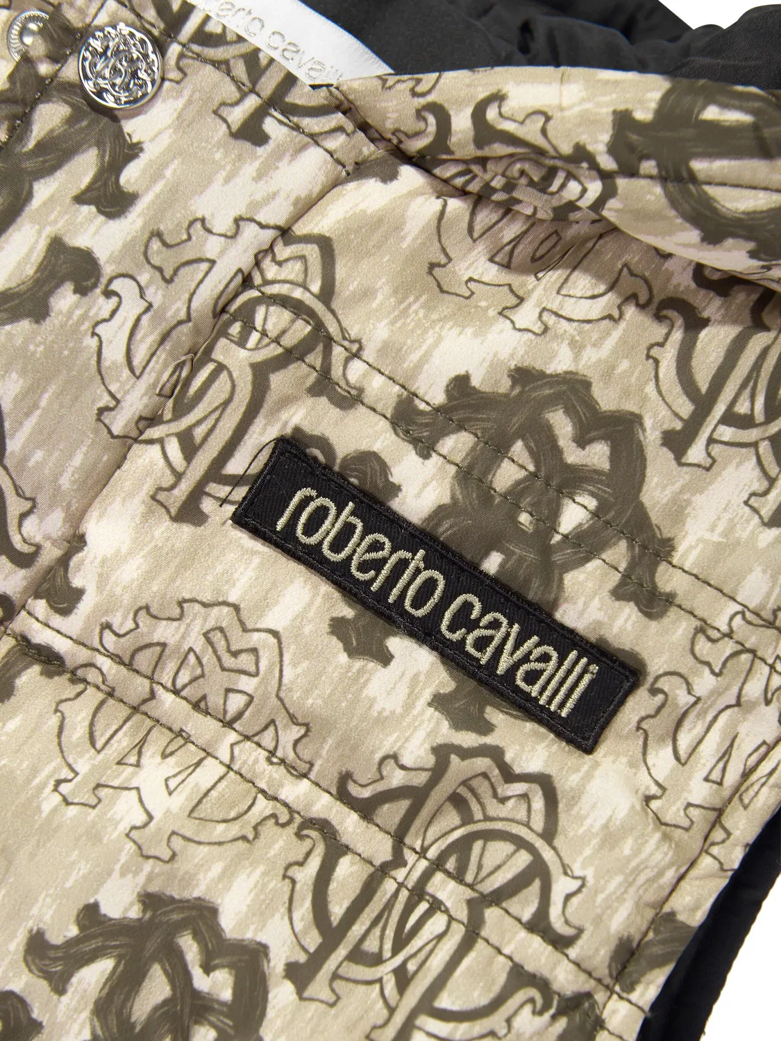 Жилет с монограммой и подкладкой Roberto Cavalli, коричневый — фото 3