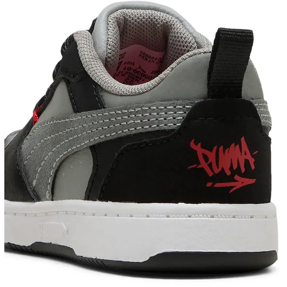 Детские кроссовки для девочек с принтом Rebound V6 Lo Mid 90S AC+Inf Puma, Grey — фото 4