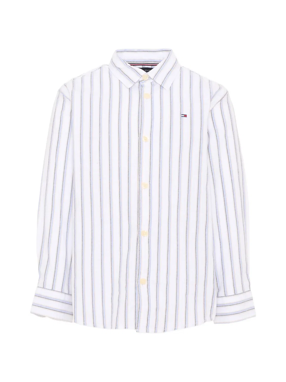 Полосатая рубашка оксфорд Festive с длинными рукавами Tommy Hilfiger Junior, белый