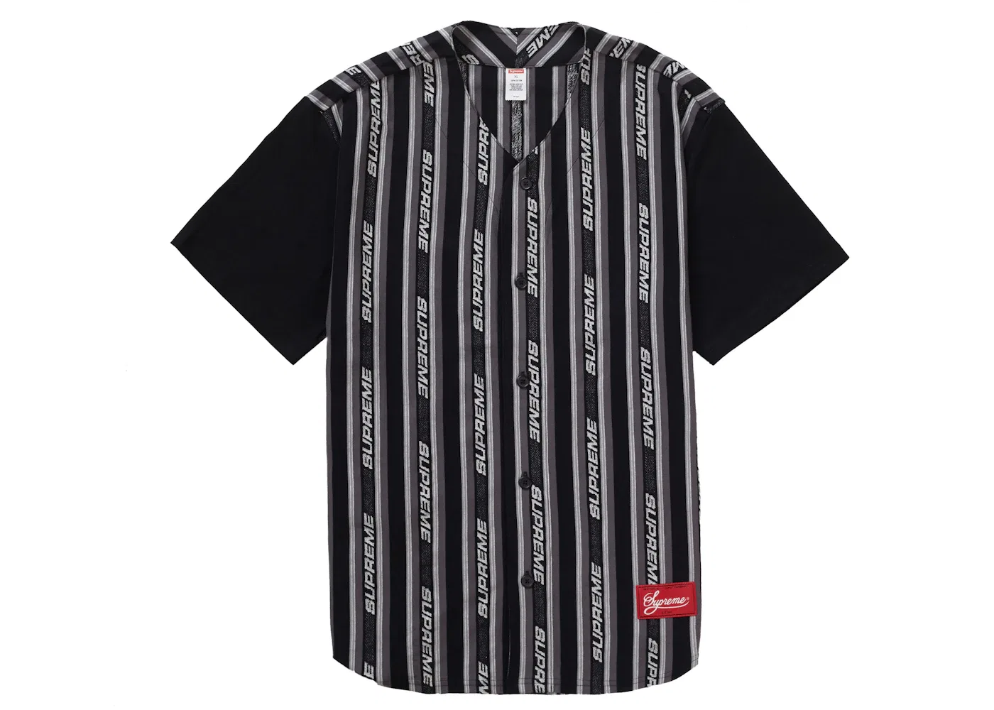 Мужская футболка-джерси с логотипом Supreme Jacquard Logo Baseball Jersey, черный