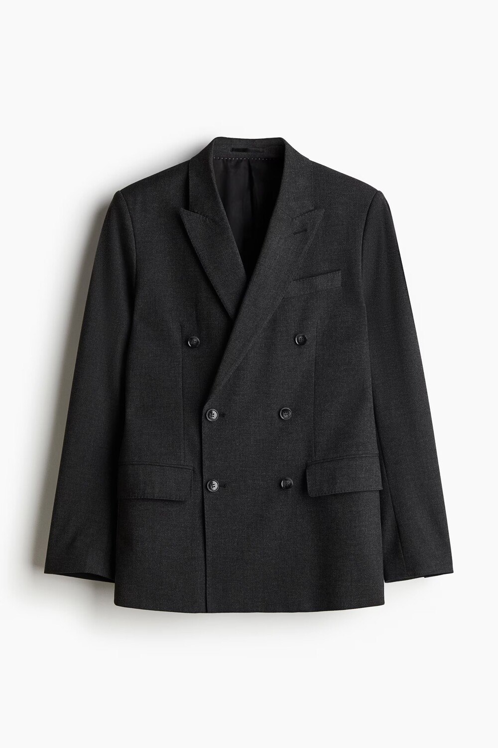 

Двубортный пиджак H&M A/W 2024 Regular-Fit, темно-серый