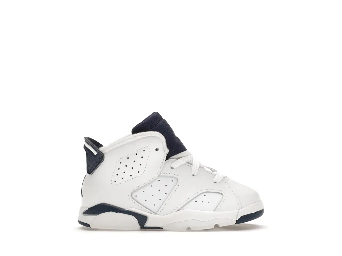 Детские кроссовки с перфорацией Jordan 6 Retro Jordan, White/Midnight Navy