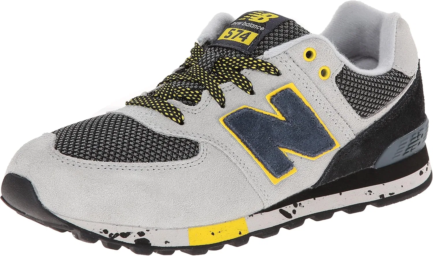 Детские кроссовки для девочек с шнуровкой New Balance, Grey/Yellow