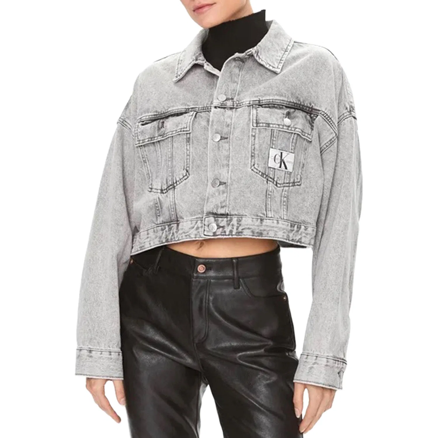 Женская джинсовая куртка Calvin Klein, Denim Gray — фото 3