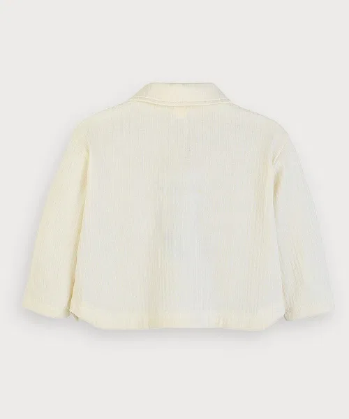 Детская куртка-блузон с вышивкой звезд Star Night Stencil Zip Jacket moimoln, Cream — фото 3
