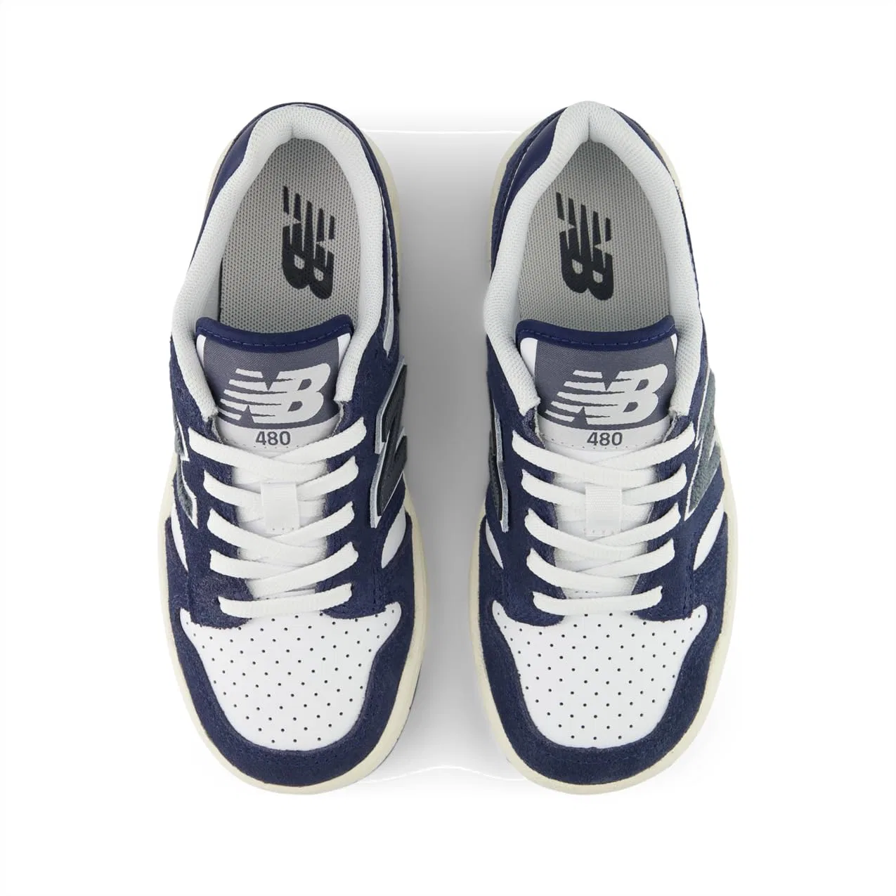 Детские баскетбольные кроссовки для мальчиков 480 V1 Lace-up New Balance, Nb 103 Bianco Nb Navy — фото 4