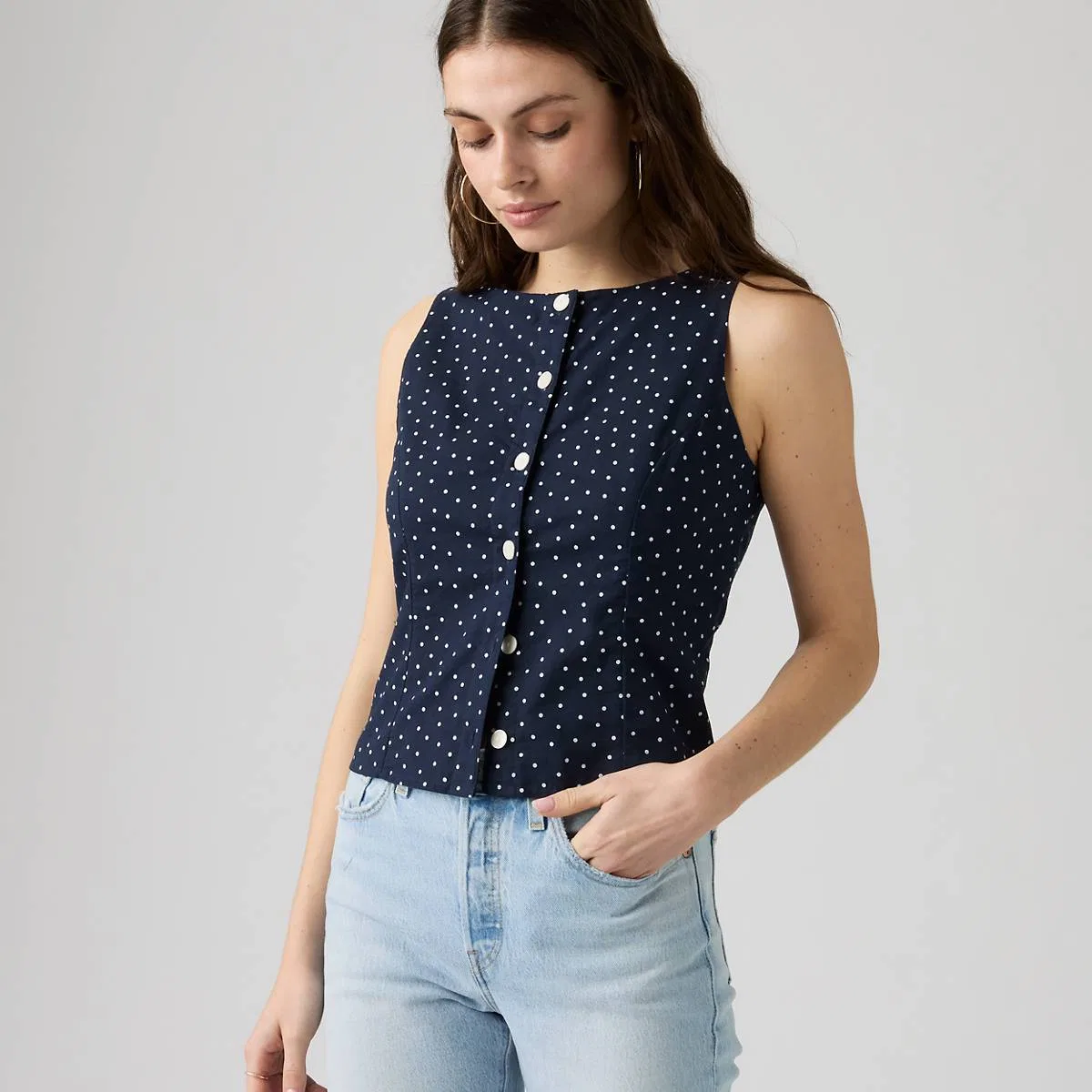 Блузка без рукавов Pippa Levi's, Inga Dot Navy Blazer - Blue
