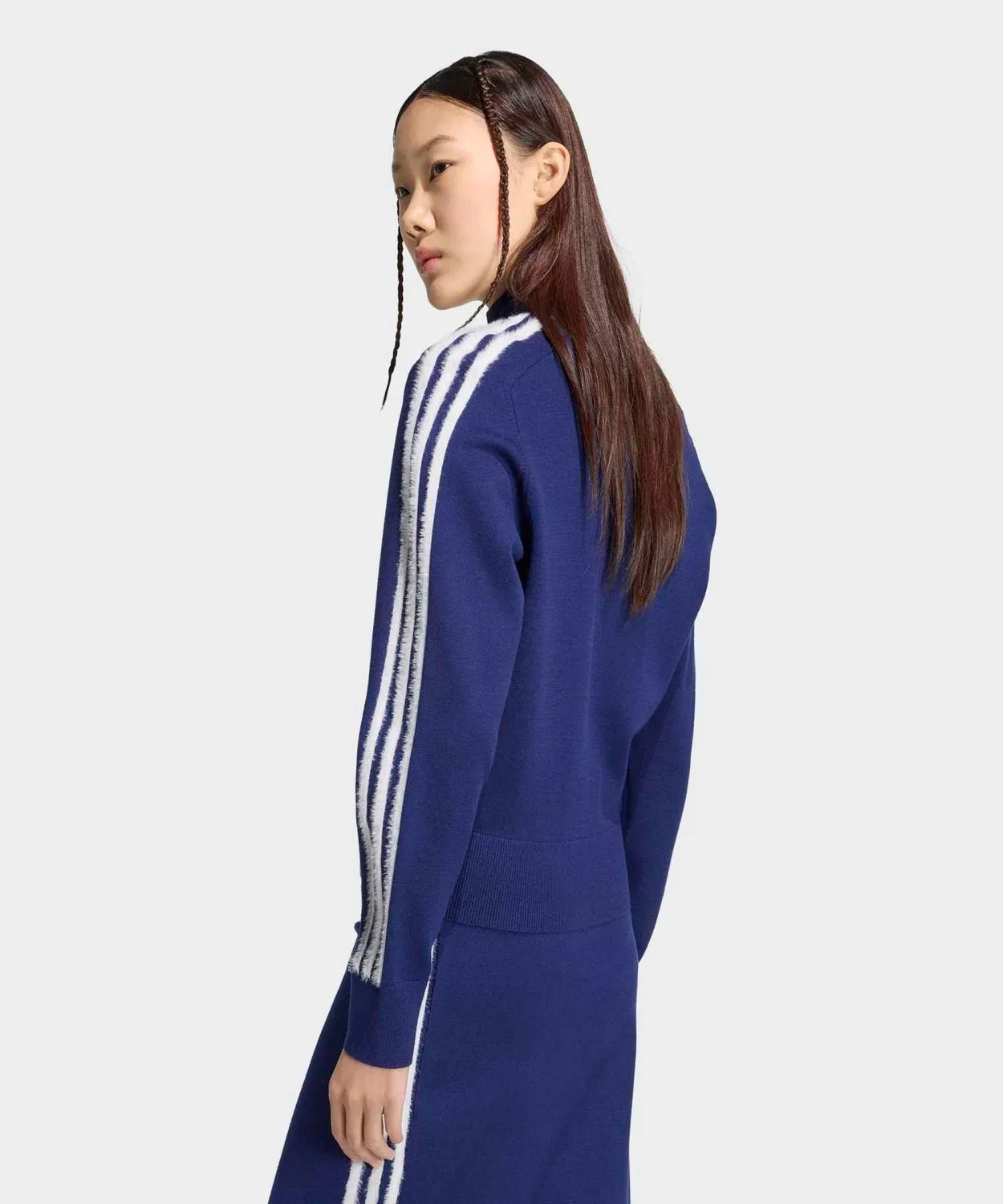 Женский лонгслив с высоким воротником Firebird Track Top Adidas, Синий — фото 2