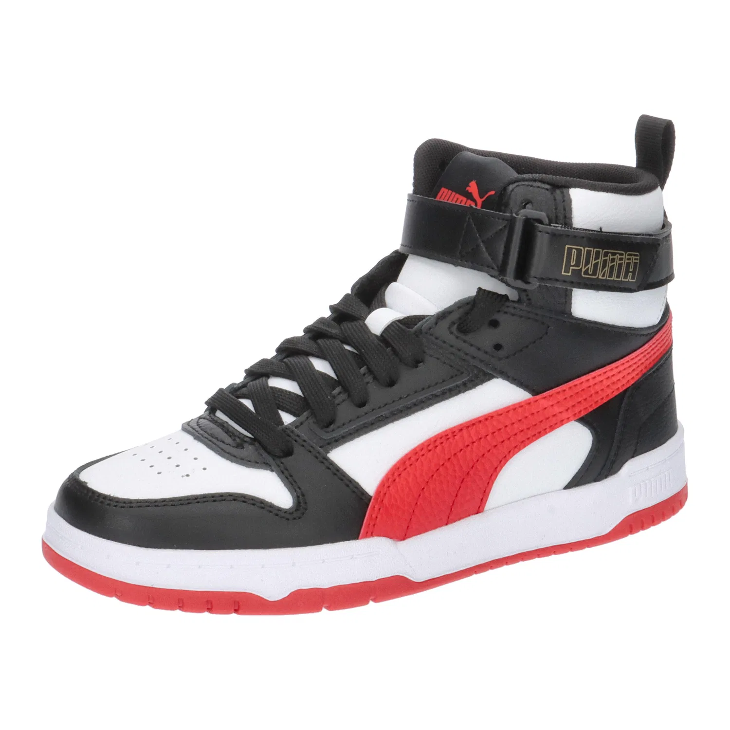 Детские кожаные кроссовки с липучкой RBD Game Jr Puma, Weiss Rot