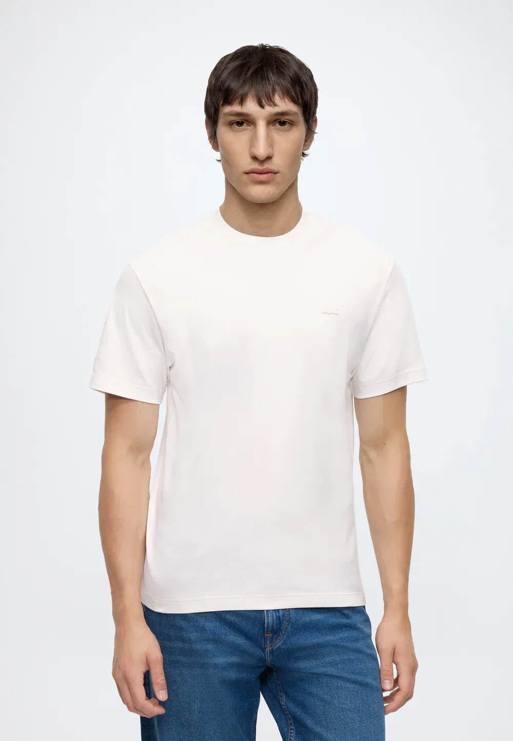 Футболка Lacoste Однотонная с нагрудным карманом, Flour