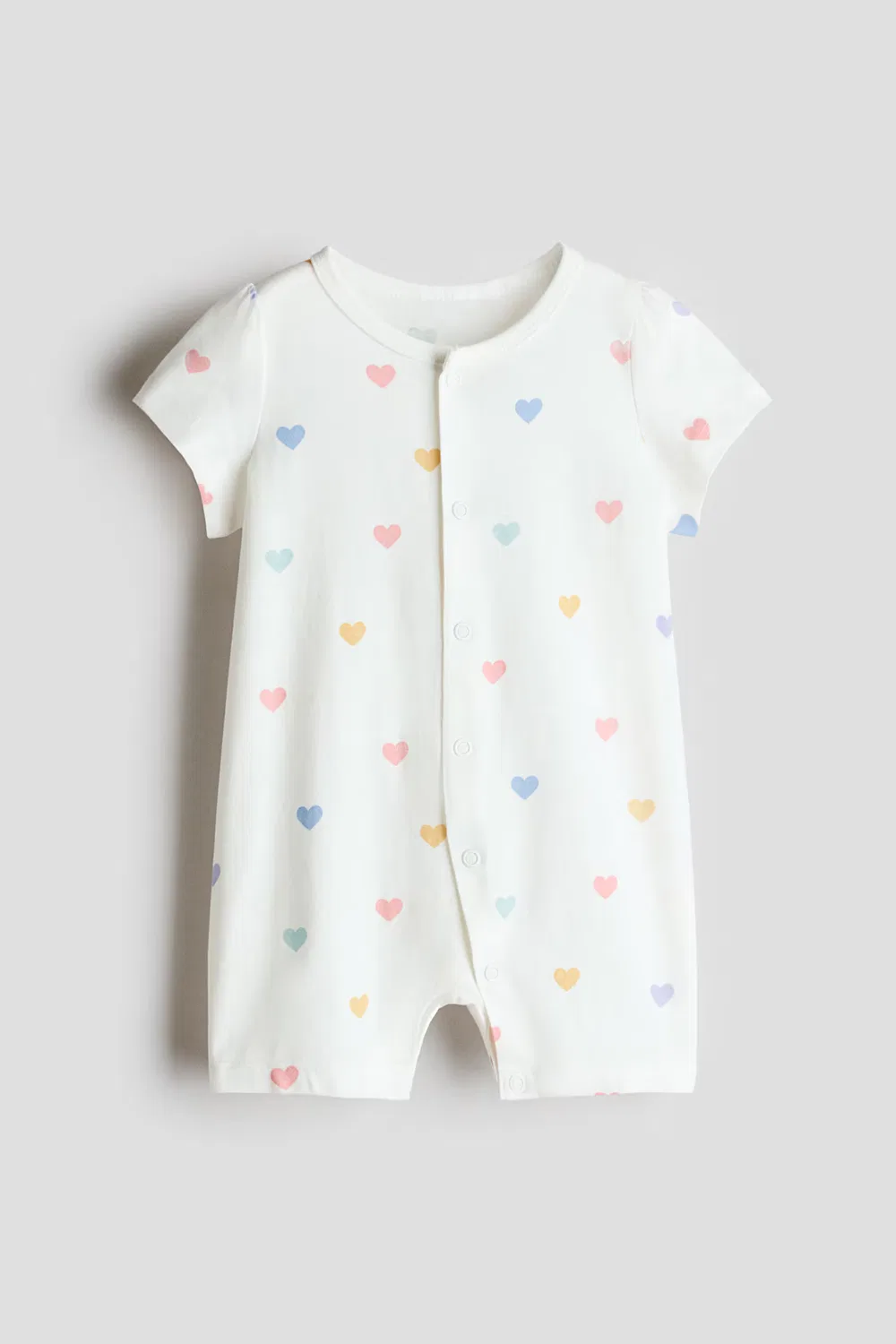 Короткая хлопковая пижама H&M, Weiß/Herzen