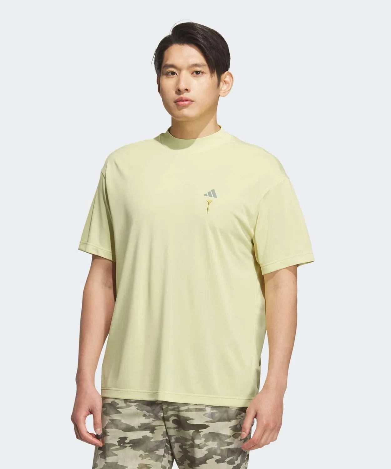 Мужская футболка с принтом с коротким рукавом HEAT. RDY Mock Neck Adidas, Light Yellow — фото 3