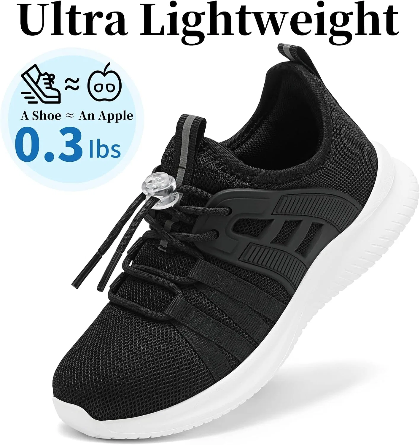 Детские кроссовки для мальчиков с дышащим верхом TOTOMONA, All Black — фото 3