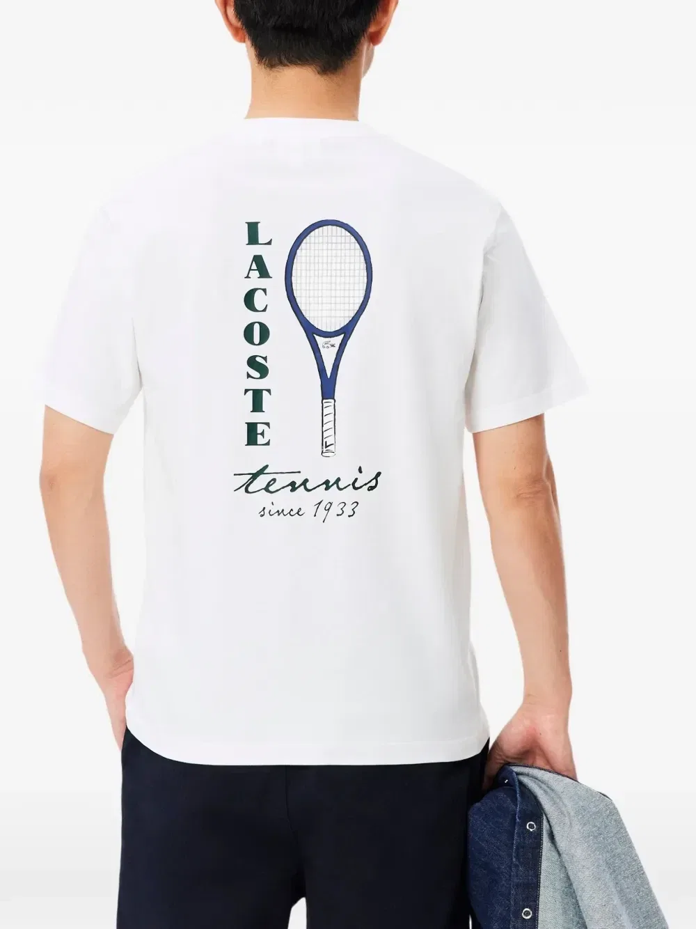 Футболка с графичным принтом Lacoste, белый — фото 2