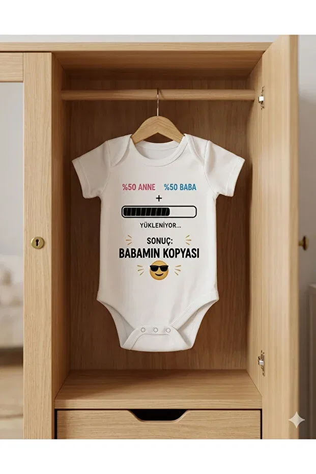Детское боди для новорожденных с принтом Father'S day gift baby bodysuit - dad's copy printed Hazden, White