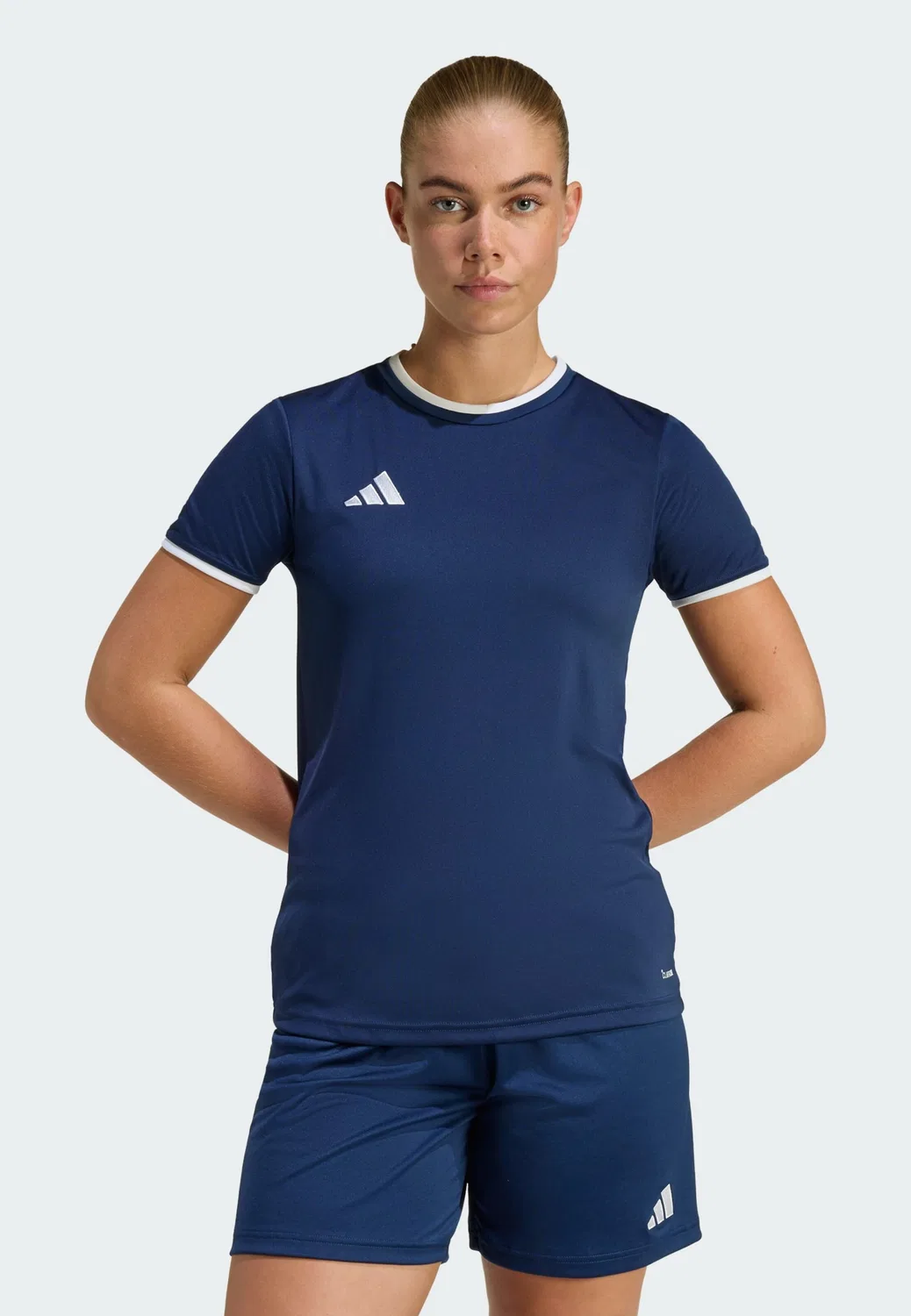Спортивная футболка Adidas Performance Shirt Entrada26 темно-синего цвета — фото 2