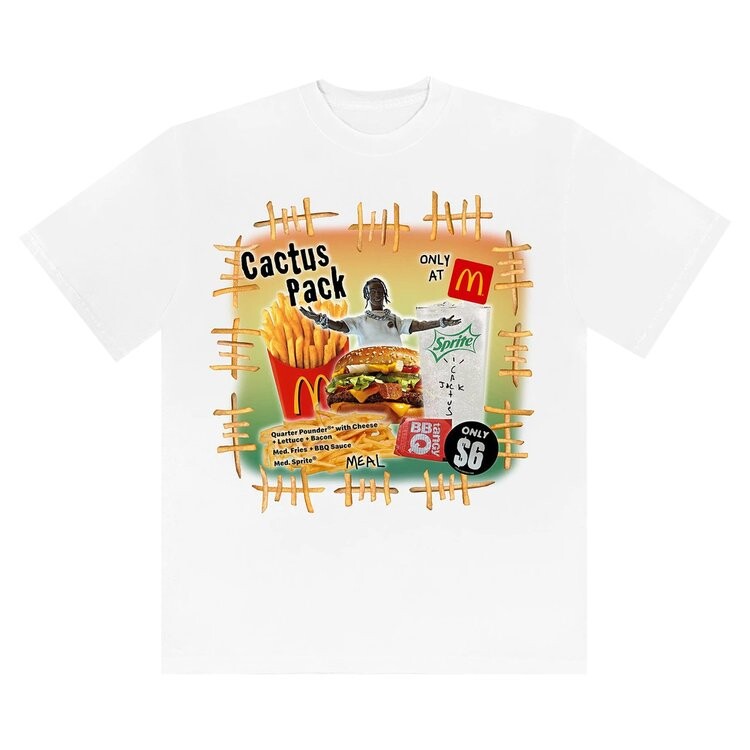 

Футболка Cactus Jack by Travis Scott x McDonald's Cactus Pack Vintage Bootleg T-Shirt II 'White', белый