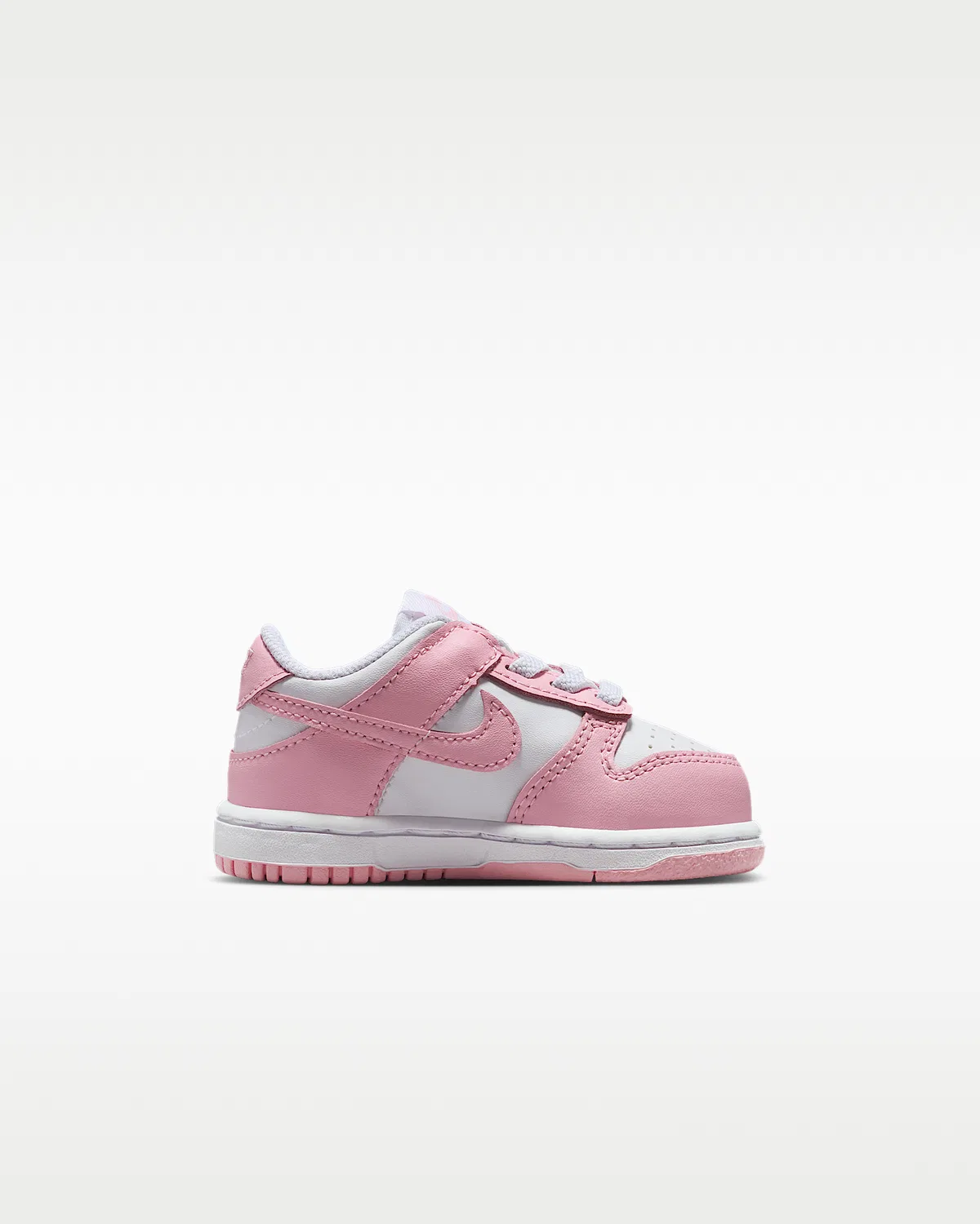 Кроссовки Nike Dunk Low для малышей, White/White/White/Medium Soft Pink — фото 3