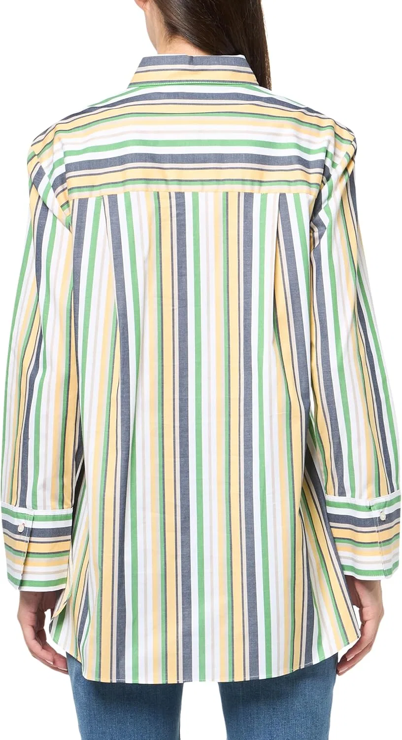 Блуза с отворотом, женская, Tommy Hilfiger, листовой мульти — фото 2