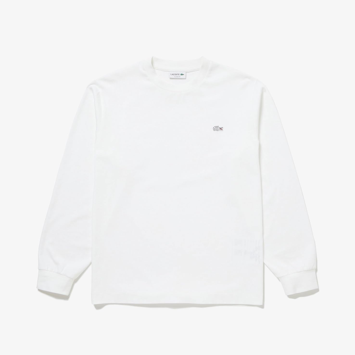 Официальная мужская базовая футболка с длинным рукавом LACOSTE, белый — фото 4