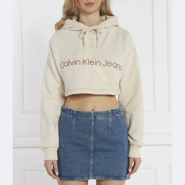 

Укороченная толстовка Calvin Klein, бежевый