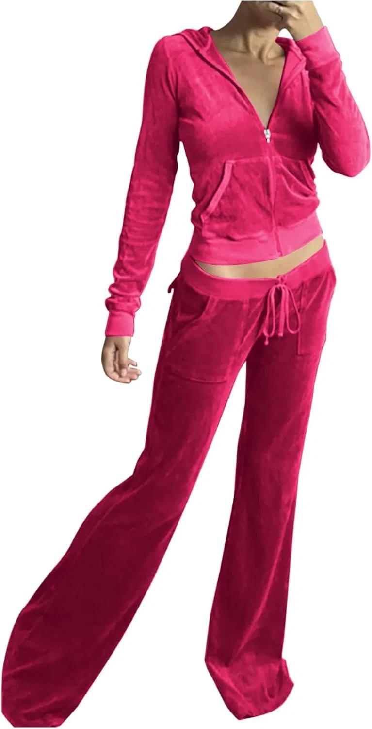 Спортивный костюм велюровый женский, Hot Pink — фото 2