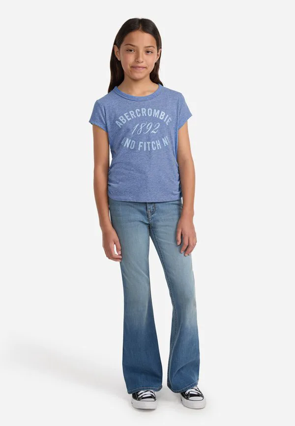 Футболка с присборенным принтом Abercrombie & Fitch, Colony Blue Heather — фото 2