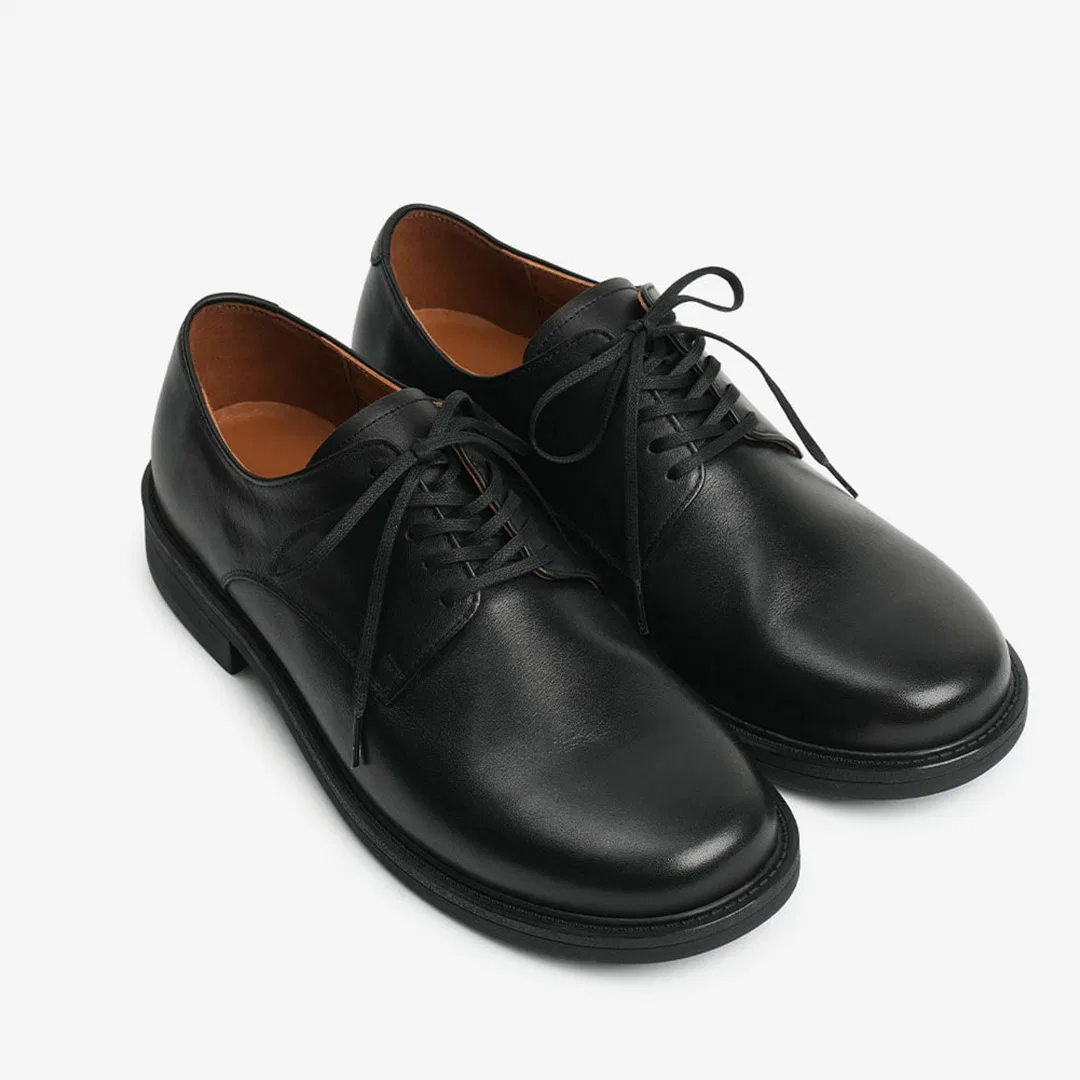 Мужские классические дерби Plain из коровьей кожи чёрного цвета от Onru
