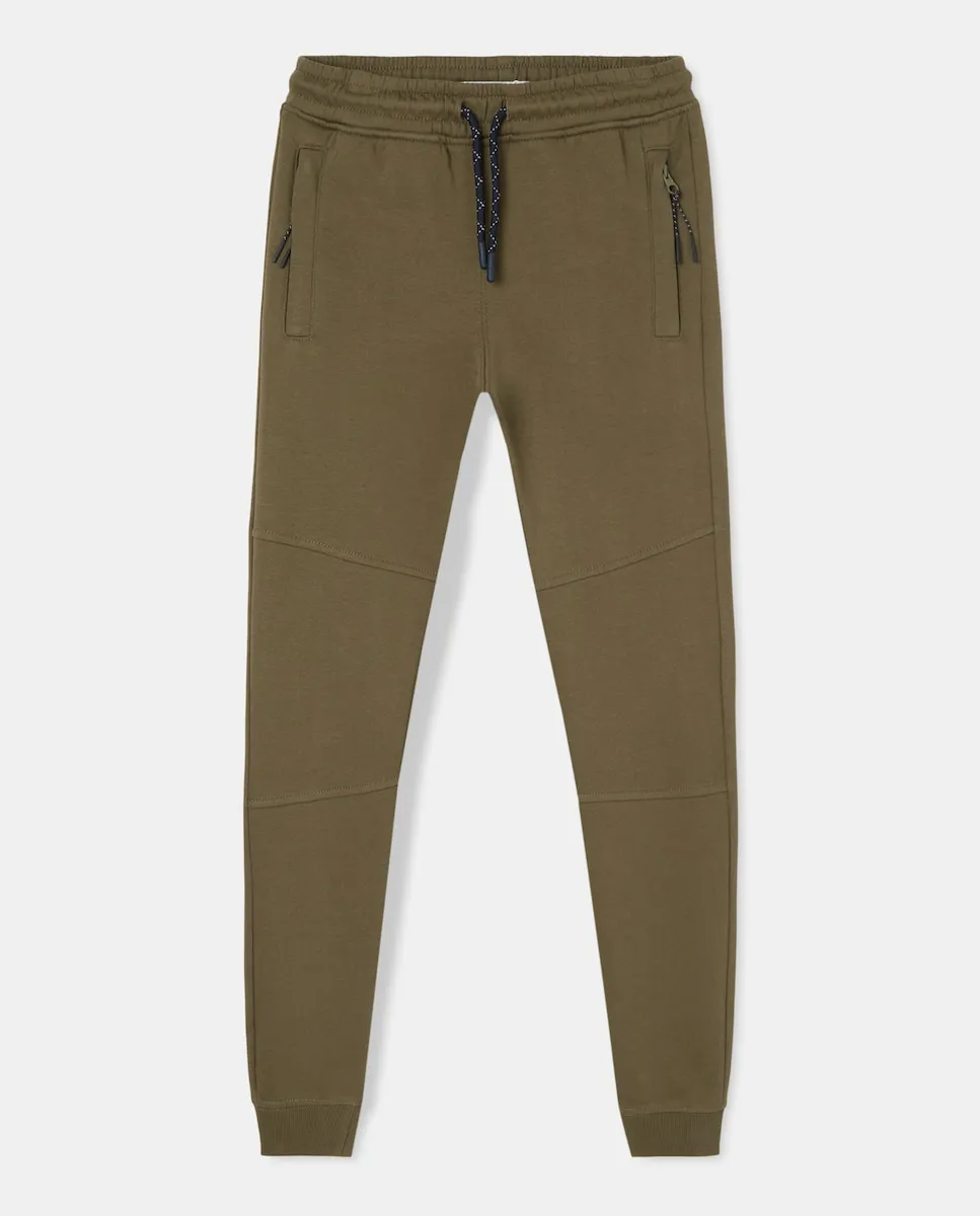 

Детские брюки из гладкой флисовой ткани с разрезами на коленях Kids El Corte Inglés, зеленый