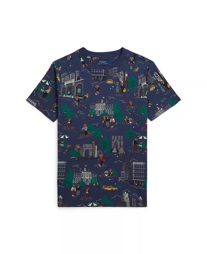 

Футболка Polo Bear из хлопкового джерси для больших мальчиков Polo Ralph Lauren, мультиколор