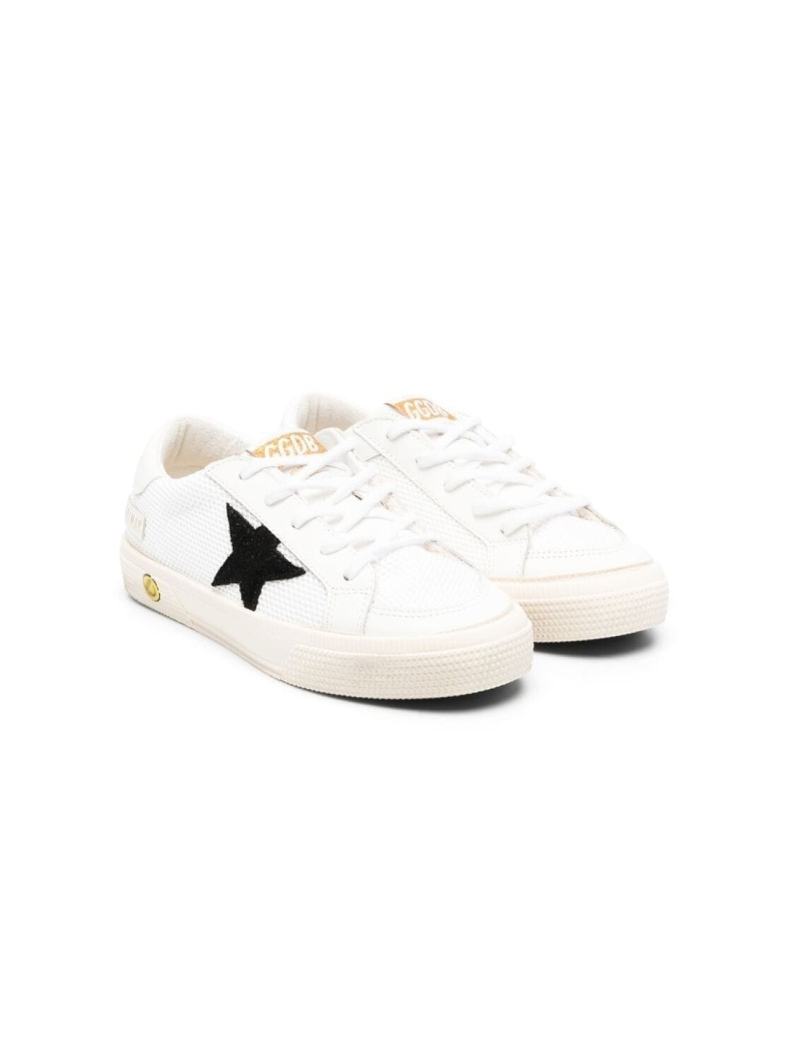 

Golden Goose Kids кеды May с нашивкой, белый
