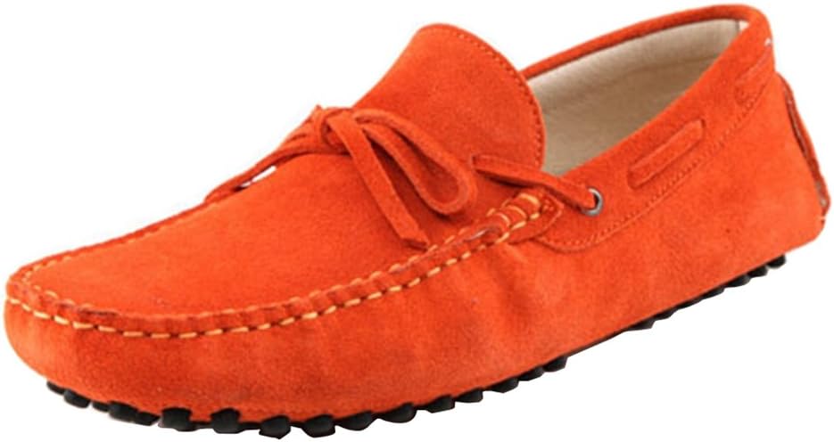 

Мужские новые замшевые мокасины TDA с узлом для вождения, туфли-лодочки Пенни, оранжевый