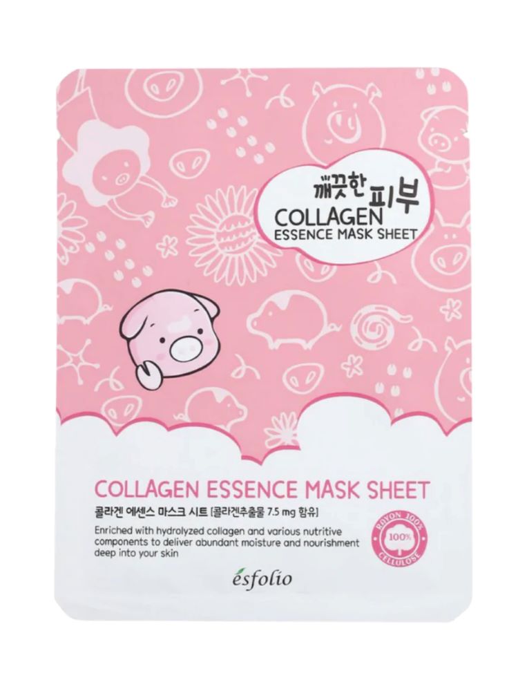 

Тканевая маска с коллагеновой эссенцией pure skin collagen essence mask sheet Esfolio, количество 1 шт.