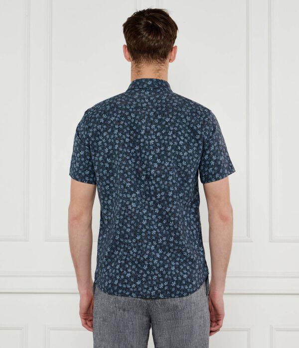 Льняная рубашка c-roan-ken-sh-c1-251 Slim fit Boss, синий — фото 3