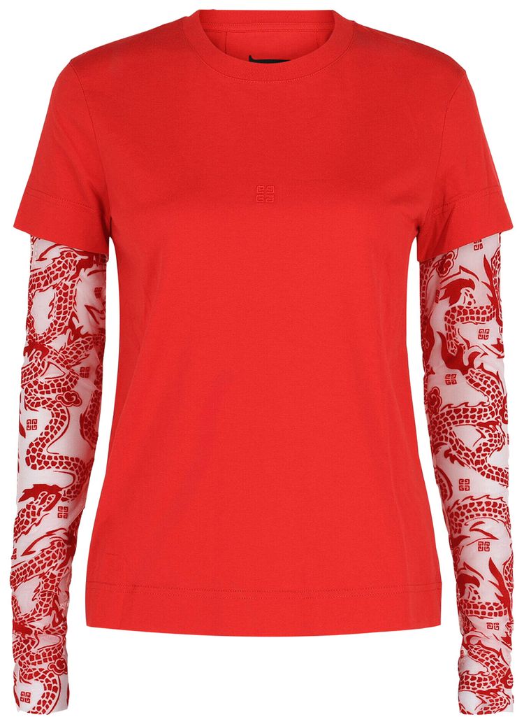 

Футболка с длинными рукавами Givenchy Double Layer, красный